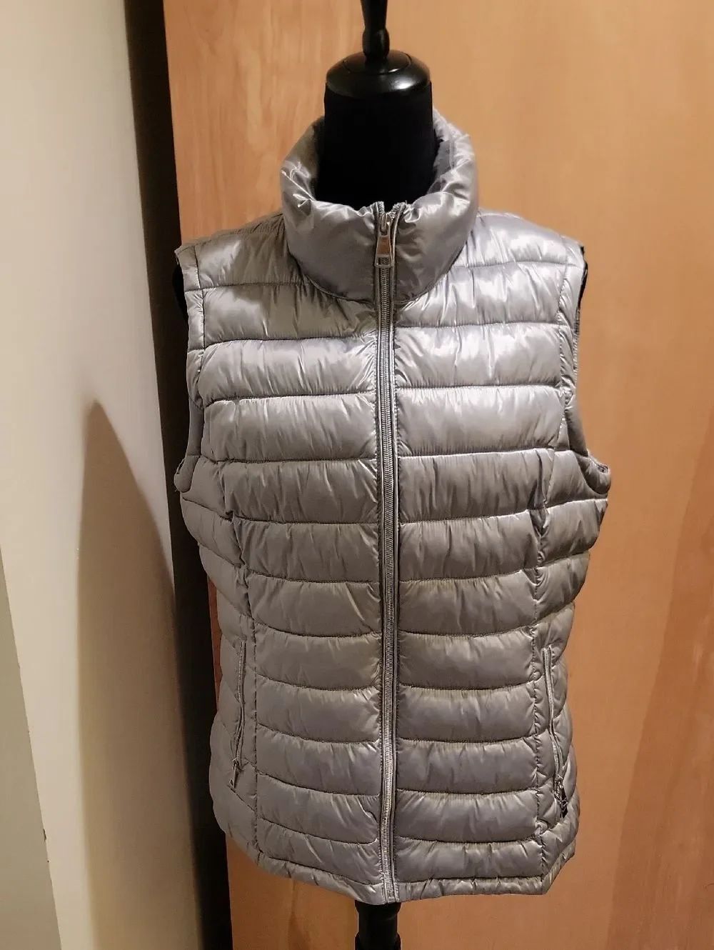 Calvin Klein Silver Quilted Packable Puffer Vest